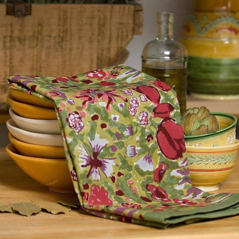 Jardin Tea Towel Red & Green | Couleur Nature Paris France